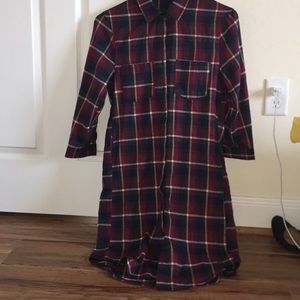 Plaid t shirt dress.